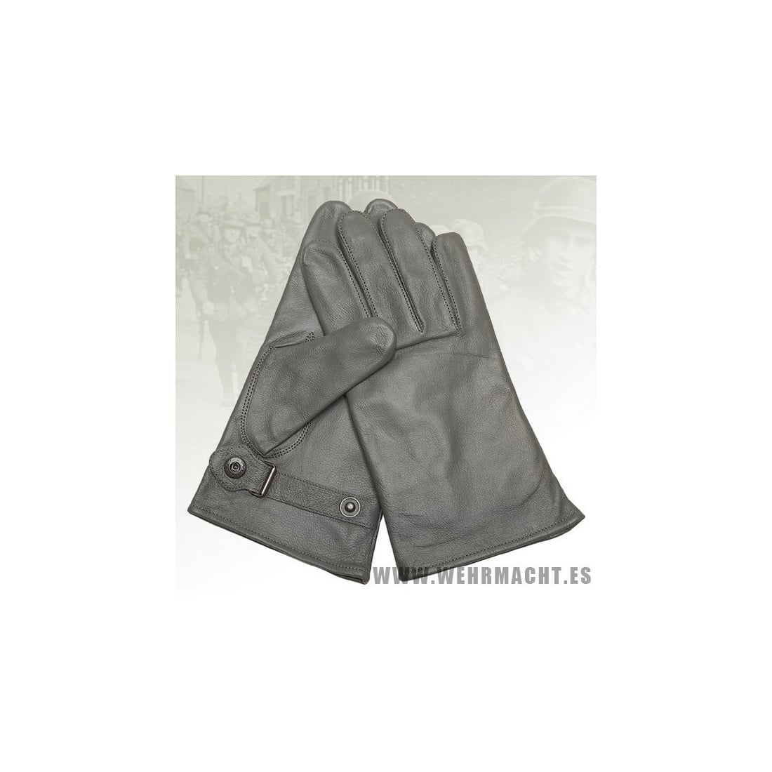 German Leather Gloves, Grey | WWII Personal Items