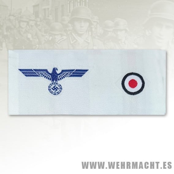 Kriegsmarine enlisted mans silk woven cap eagle, white
