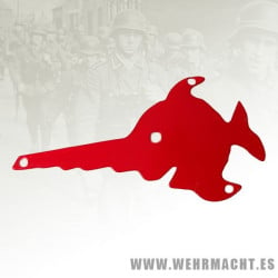 9th Flotilla U-Boat Cap Badge - Red Swordfish