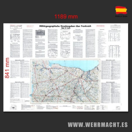 Mapa Militar Alemán - Caen 1943 - 1189 x 841 mm