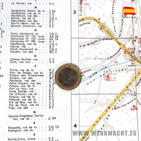 Mapa Militar Alemán - Caen 1943 - 1189 x 841 mm