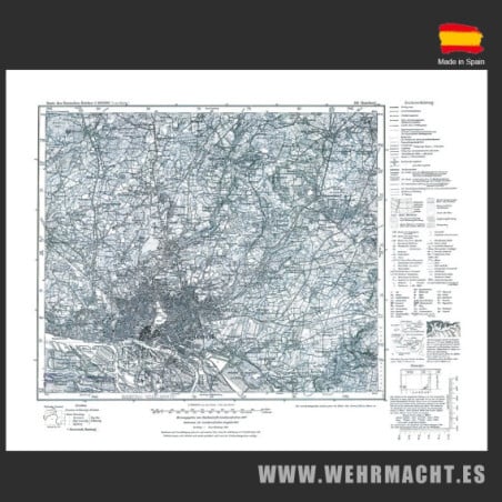 Mapa Alemán - Hamburgo 1942 (Alemania)