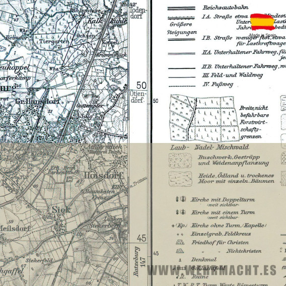 Mapa Alemán - Hamburgo 1942 (Alemania)