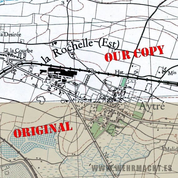 German troops map - La Rochelle 1943 (France)