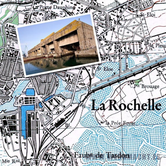 Mapa de tropa Alemán - La Rochelle 1943 (Francia)