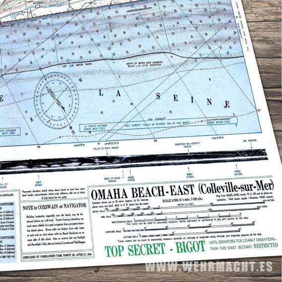 Mapa Militar US - Omaha Beach Este - Abril 1944