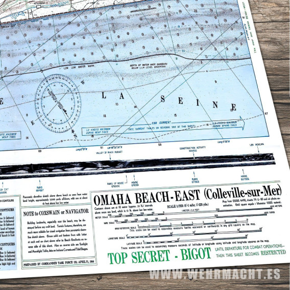 US Military Map - Omaha Beach-East - April 1944