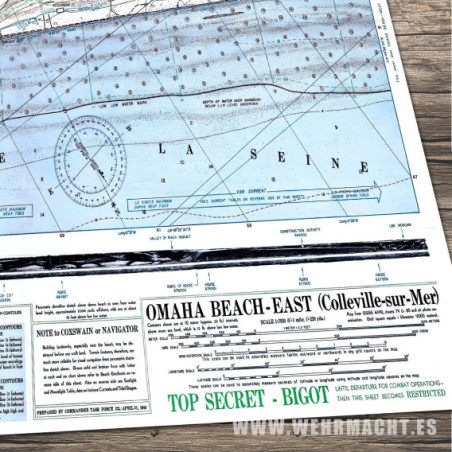 Mapa Militar US - Omaha Beach Este - Abril 1944