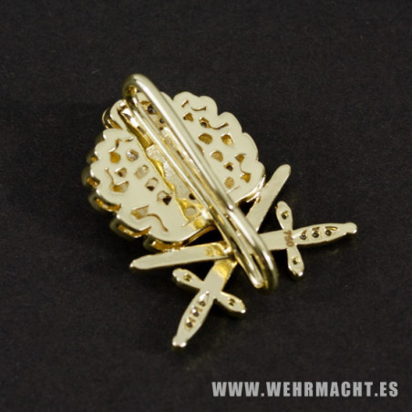 Hojas de roble con espadas y diamantes - Oro