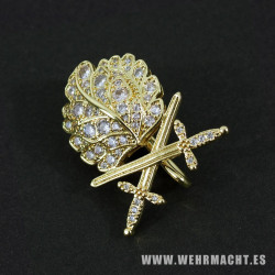 Hojas de roble con espadas y diamantes - Oro