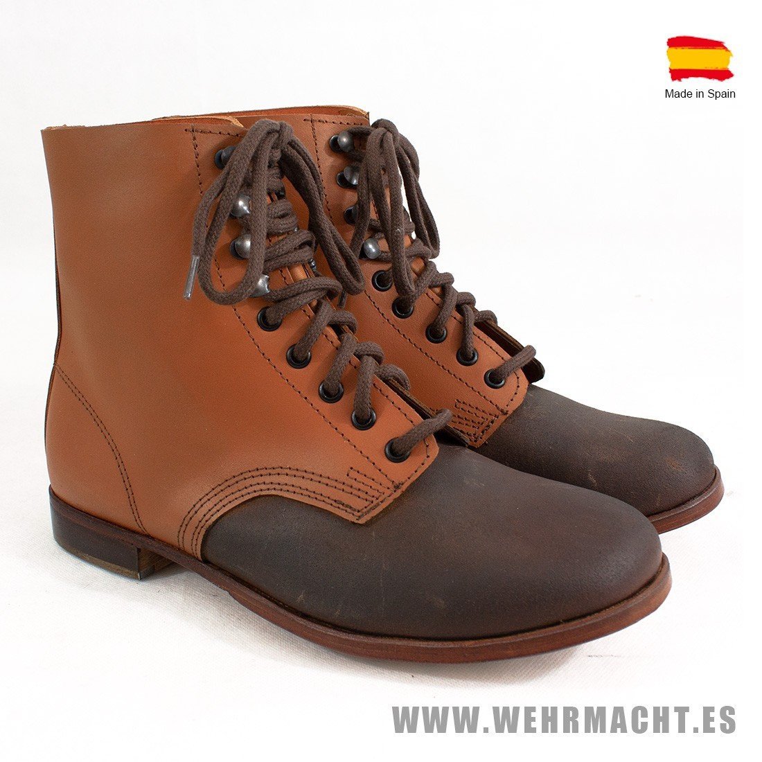 German Low boots with Hobnails Brown