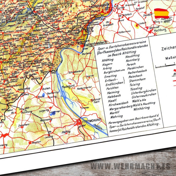 Mapa Alemán - Cooperativas de Altötting en Baviera