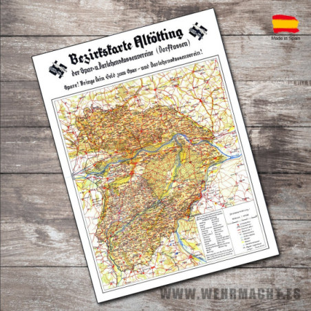 German map - Credit Unions from Altötting in Bavaria