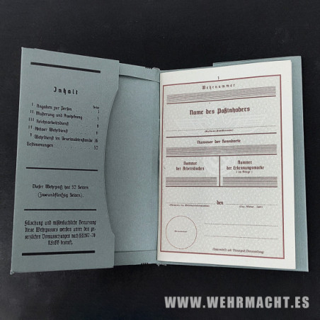 Cartilla militar Versión 2 1939-1942 (Wehrpass)