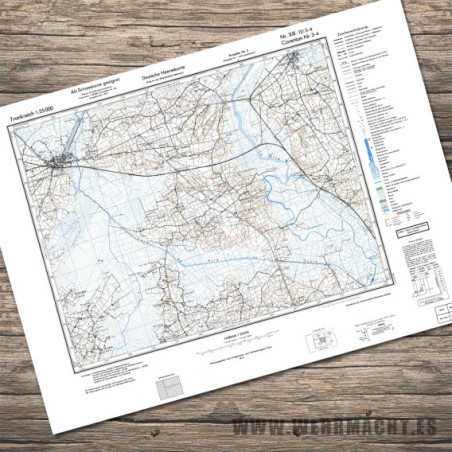 Mapa Militar Alemán - Carentan 3-4 (1943)