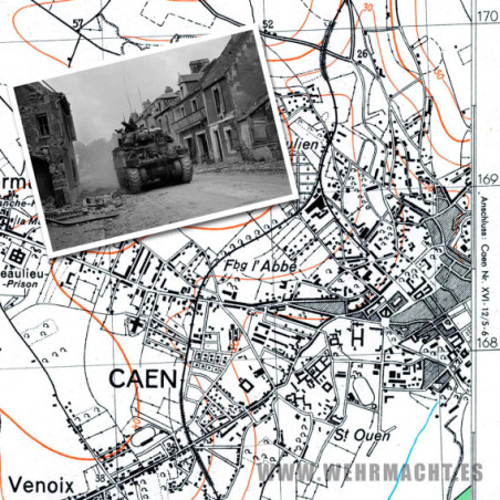 Mapa Militar Alemán - Bayeux 7-8 (Caen 1943)