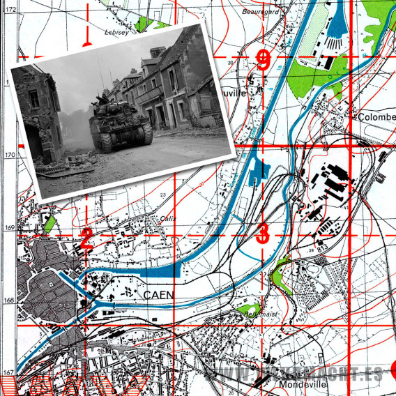 Mapa Militar Alemán - Caen 5-6 (Caen 1943)