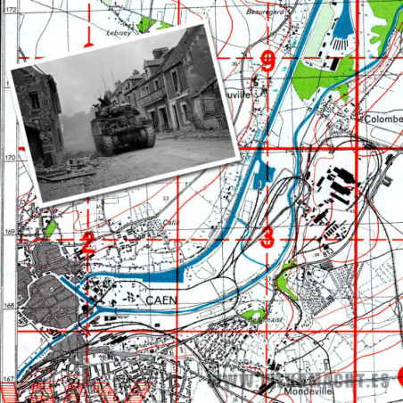 Mapa Militar Alemán - Caen 5-6 (Caen 1943)