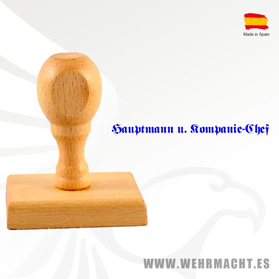 Sello de madera - Firma Hauptmann u. Kompanie-Chef