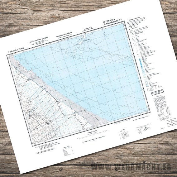 Mapa Militar Alemán - St-Mère-Église 3-4 (Utah Beach)