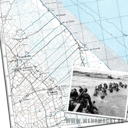 Mapa Militar Alemán - St-Mère-Église 3-4 (Utah Beach)