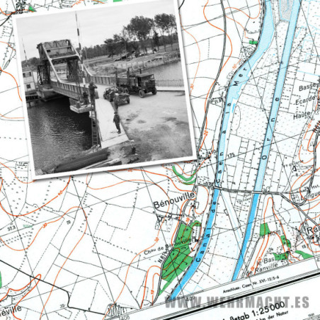 German Military Map - Caen 1-2 (Pegasus Bridge 1943)