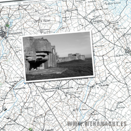 German military map - St-Mère-Église 1-2 (Azeville Batery)