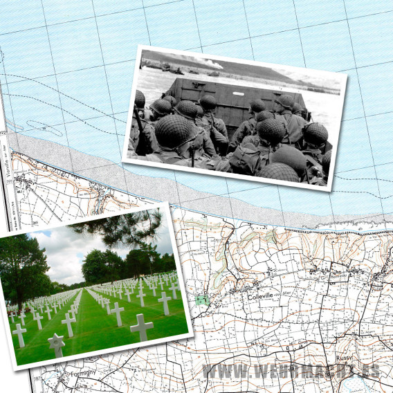 German military map - Grandcamp-les Bains 7-8 (Omaha 1943)