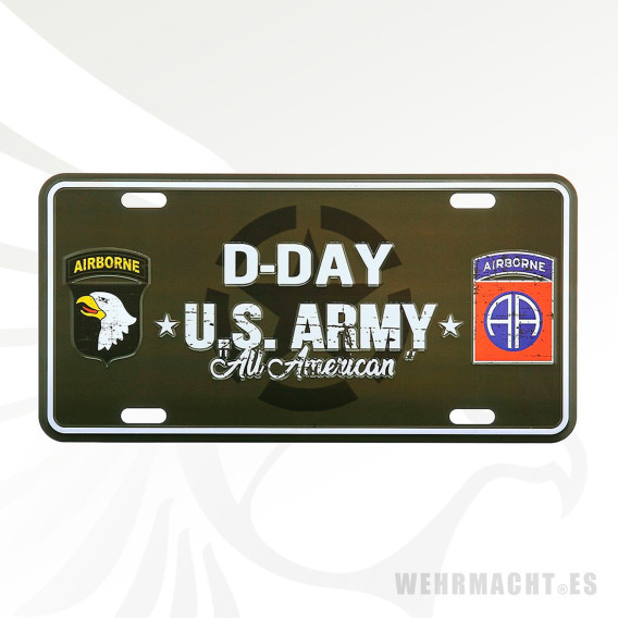 Matrícula de metal Dia-D All American