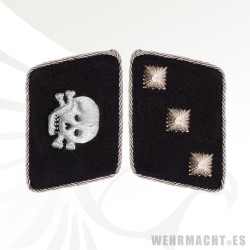 SS-Untersturmfuhrer Rune wire collar patches, Totenkopf