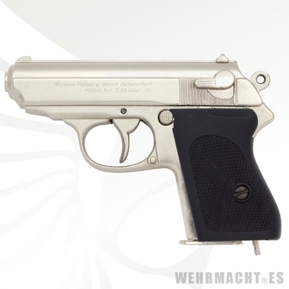 Denix - Pistola Walther PPK Cromada