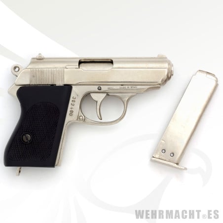 Denix - Pistola Walther PPK Cromada
