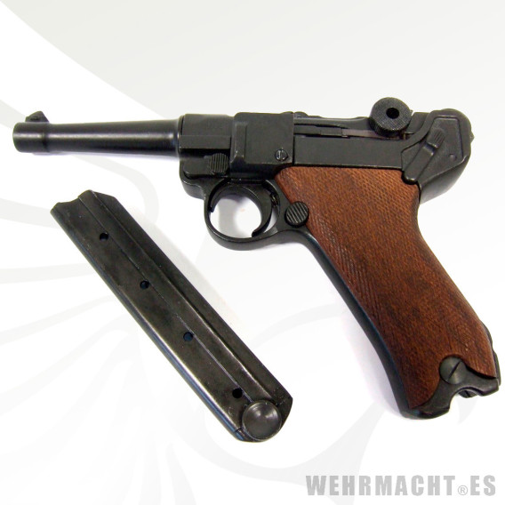 Denix - Luger P08 Pistol with Wood Grips
