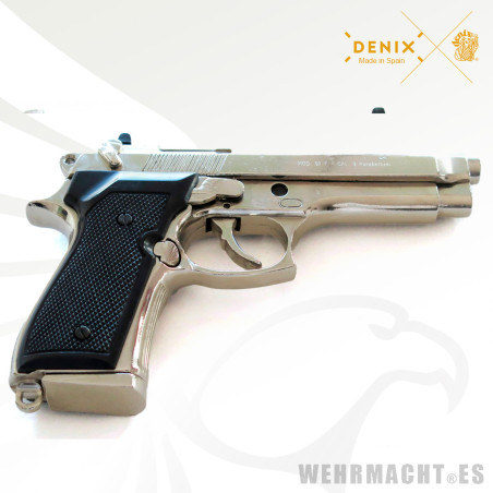 Denix - Beretta 92F 9mm Parabellum Chromed Pistol