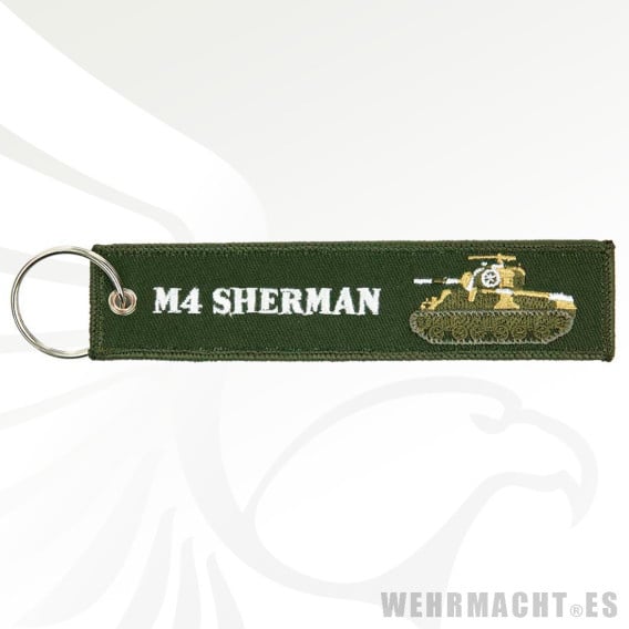 Keychain with 'Sherman' embroidered