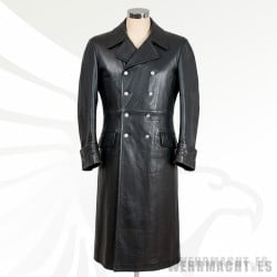 WW2 Black Leather Greatcoat