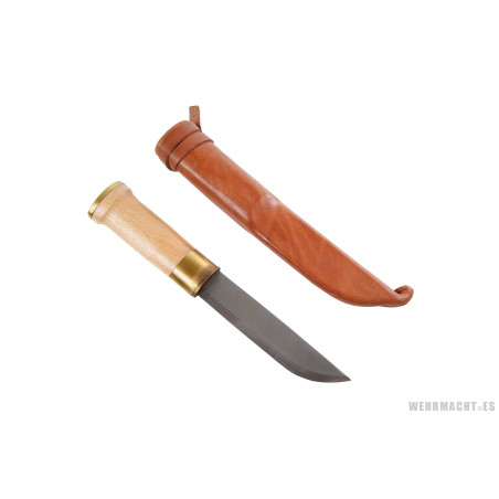 Cuchillo Finlandés Puukko con Funda de Cuero
