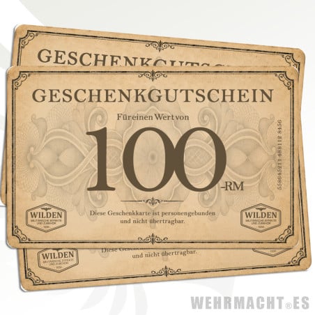 Tarjeta Regalo 100€ de Militaria | Wehrmacht.es