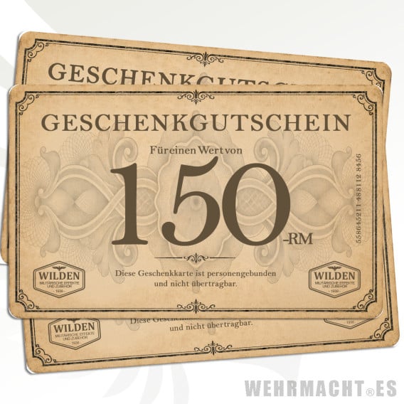Tarjeta Regalo 150€ de Militaria | Wehrmacht.es
