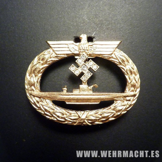 Distintivo de Combate de Submarinosen oro y diamantes