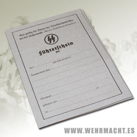 Permiso de conducir Waffen SS (Führerschein)