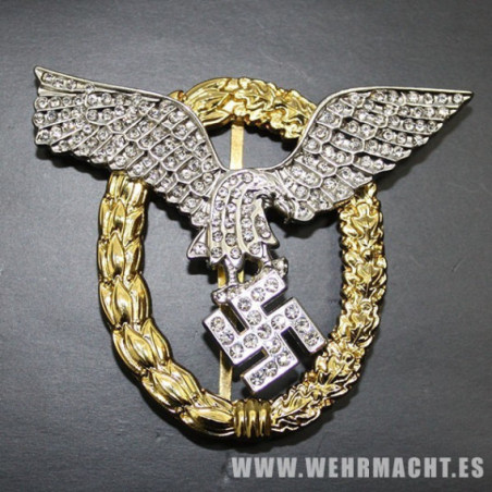 Pilot Observer Badge in Gold with Diamonds