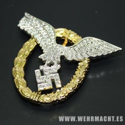 Pilot Observer Badge in Gold with Diamonds