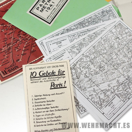 Documents and maps for the german soldier in Paris