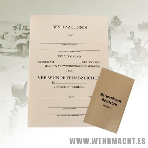 Wound Medal certificate + envelope