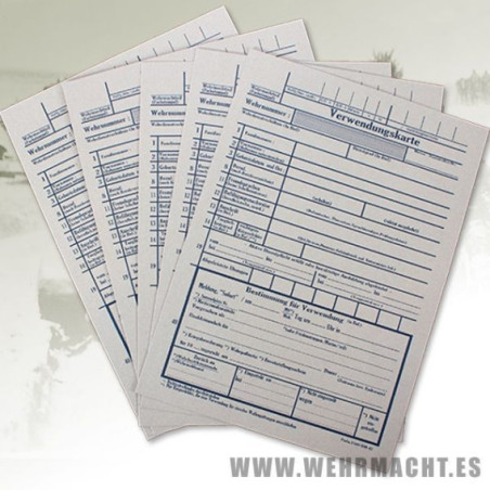 Tarjetas de clasificación del soldado alemán