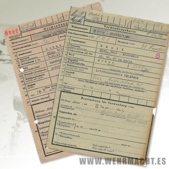 Tarjetas de clasificación del soldado alemán