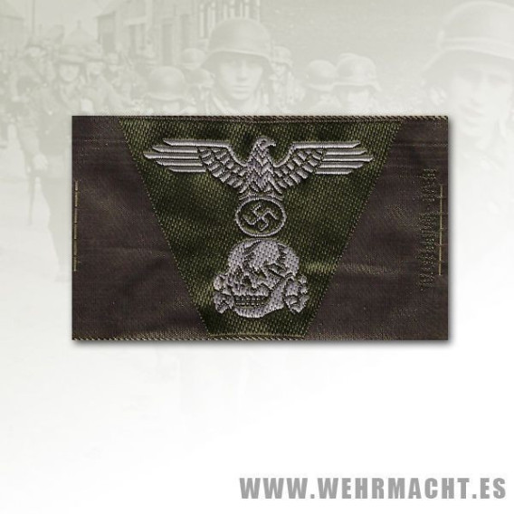 SS mans woven eagle and cockade 1943 trapezoid cap insignia
